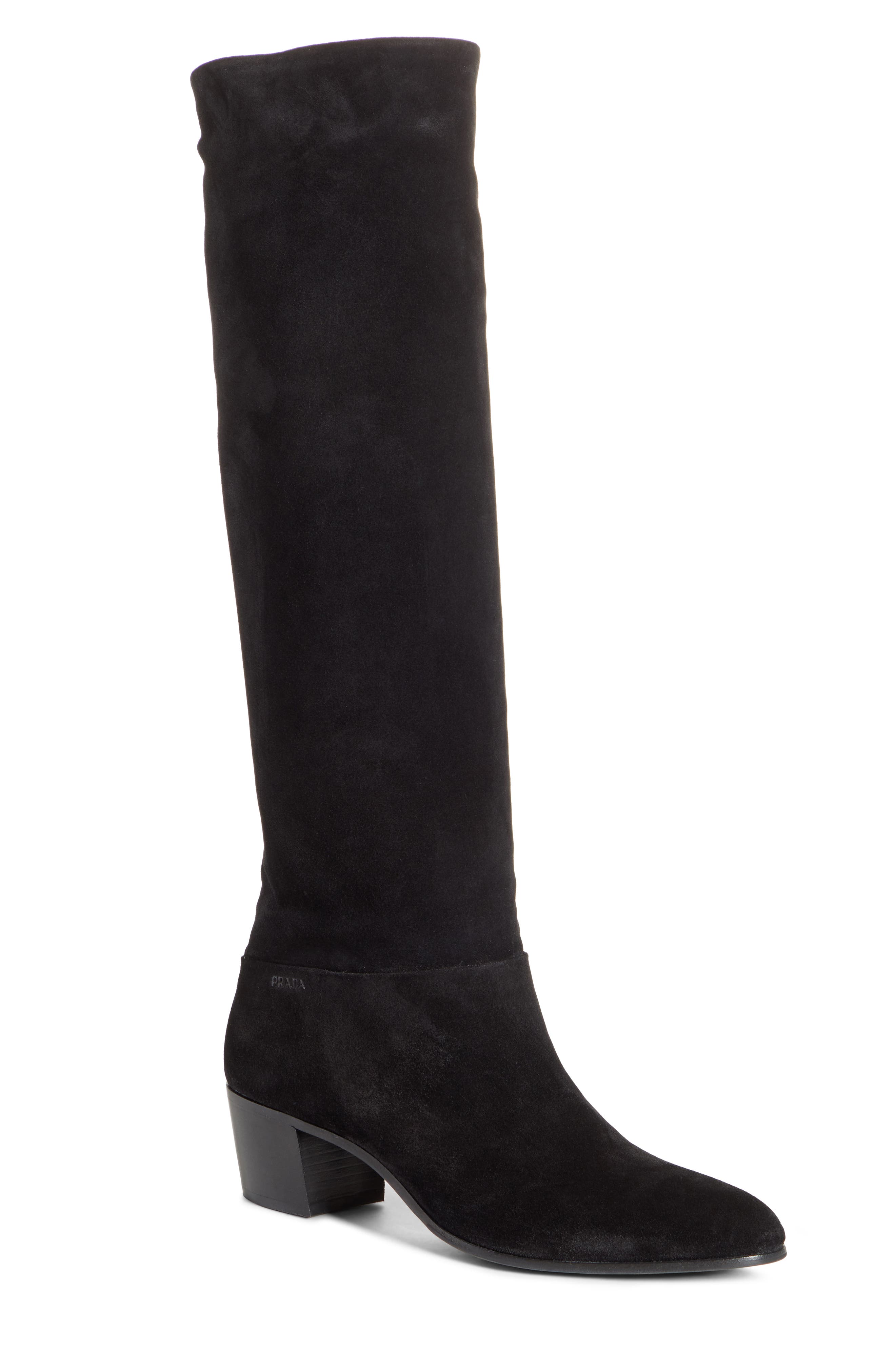 Prada Knee High Boot, Main, color, 