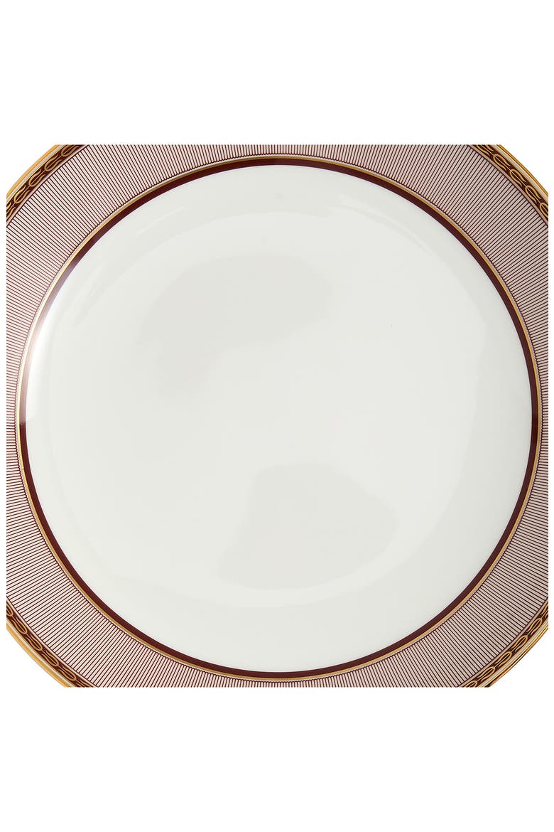 Red Splendor 22K Gold Accent Deep Bone China Plate, Alternate, color, MULTI