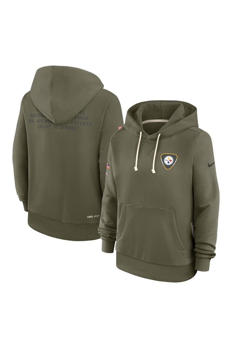 Women's Nike Olive Pittsburgh Steelers 2025 Salute to Service Sideline Standard Issue Dri-FIT Hoodie, Main, color, Olive