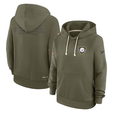 Women's Nike Olive Pittsburgh Steelers 2025 Salute to Service Sideline Standard Issue Dri-FIT Hoodie