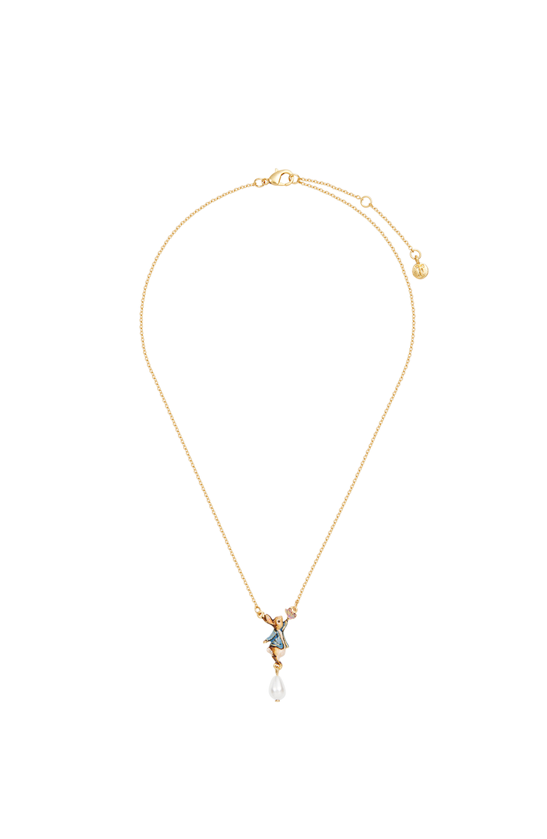 Fable England x Peter Rabbit Butterfly Pearl Drop Necklace, Alternate, color, Gold