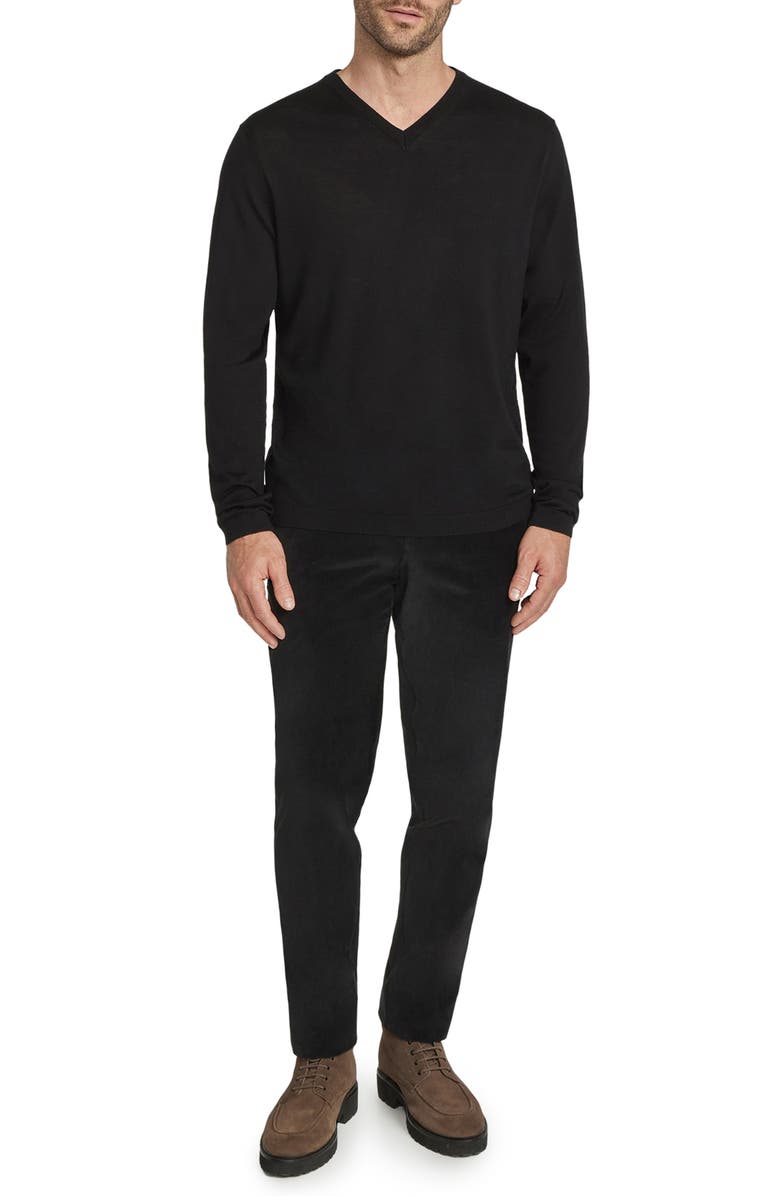 Jack Victor Ramezay Wool Blend V-Neck Sweater, Alternate, color, Black
