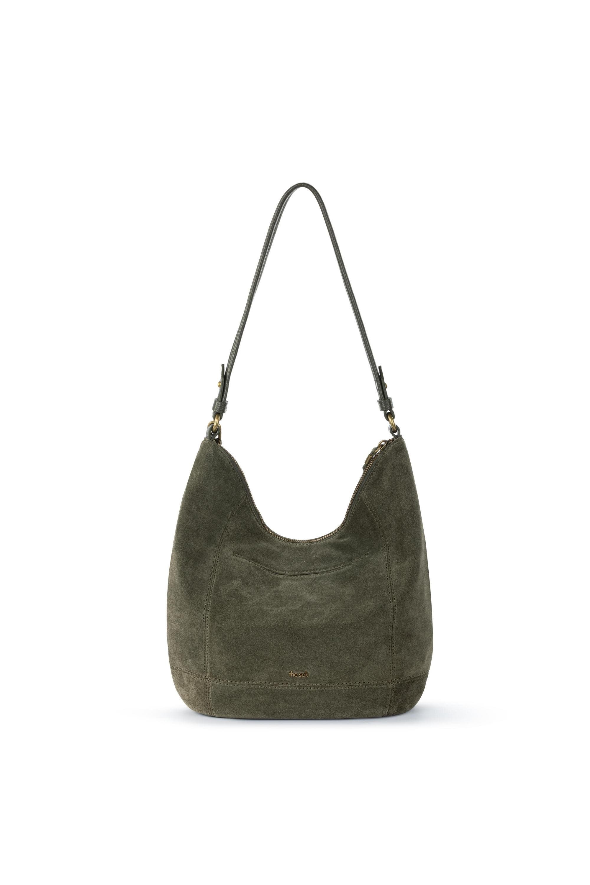 Sequoia Hobo Leather Bag, Alternate, color, Moss Suede