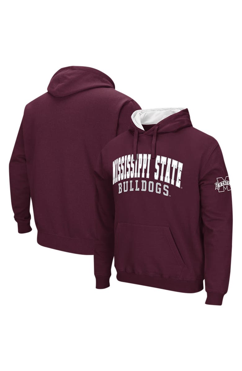 COLOSSEUM Men's Colosseum Maroon Mississippi State Bulldogs Double Arch Pullover Hoodie, Alternate, color, Maroon