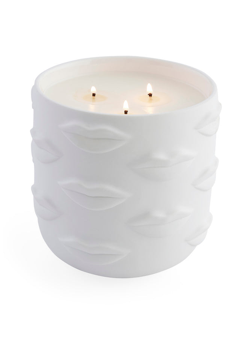 Muse Bouche Three-Wick Candle, Main, color, White