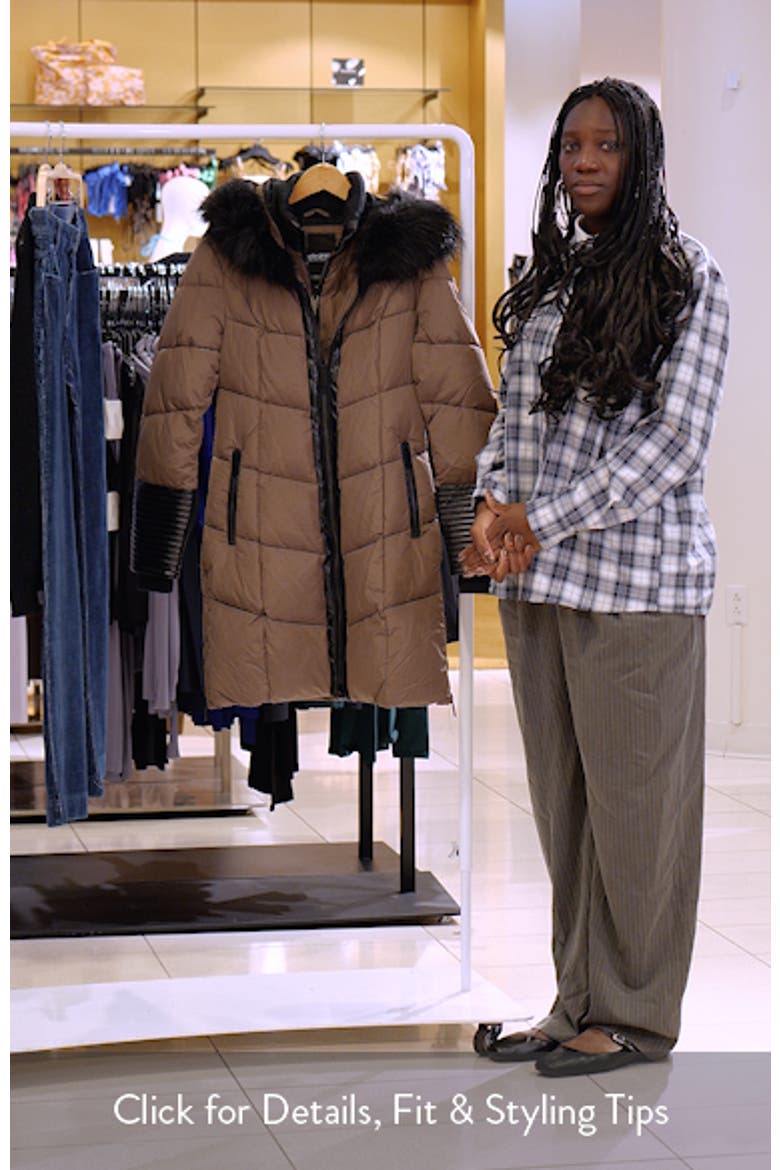 Priya Water Resistant Mixed Media Parka with Faux Fur Trim video