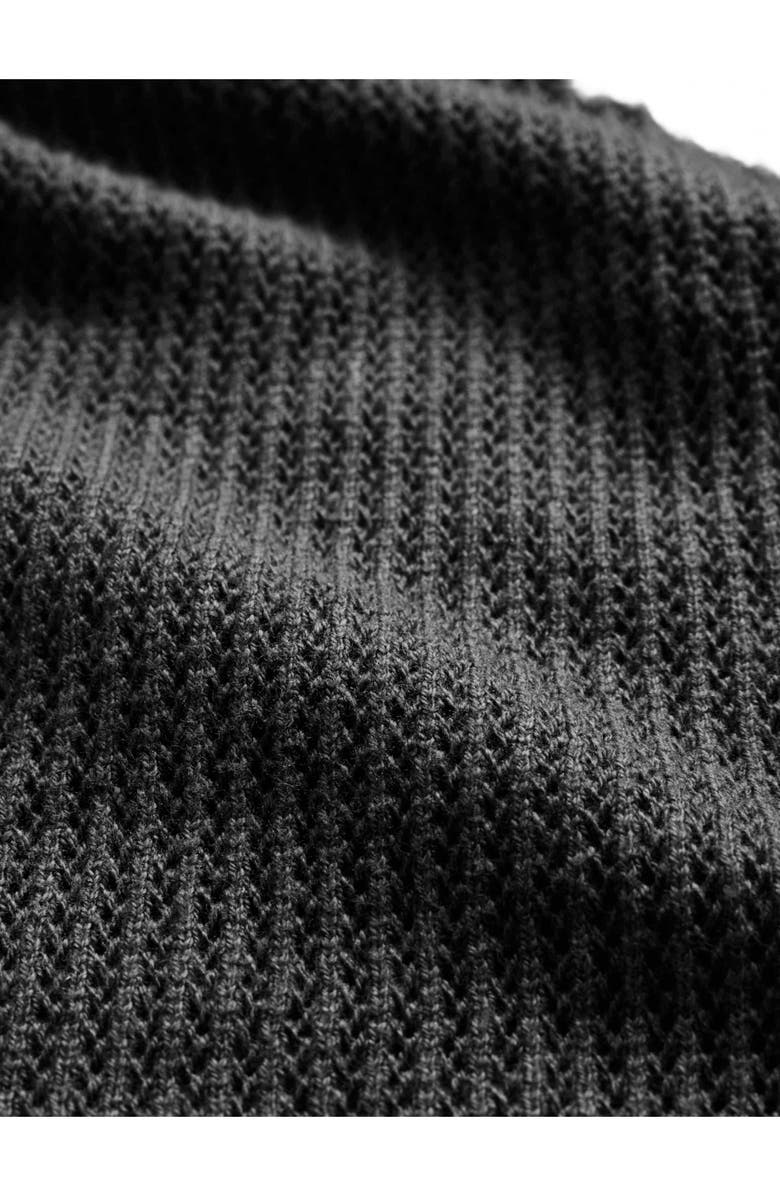 John Varvatos Montclair Mesh Stitch Organic Cotton Blend Sweater, Alternate, color, Black