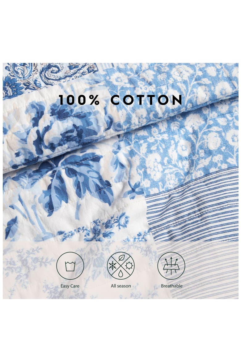 Paisley Patchwork Quilt Set, Alternate, color, BLUE