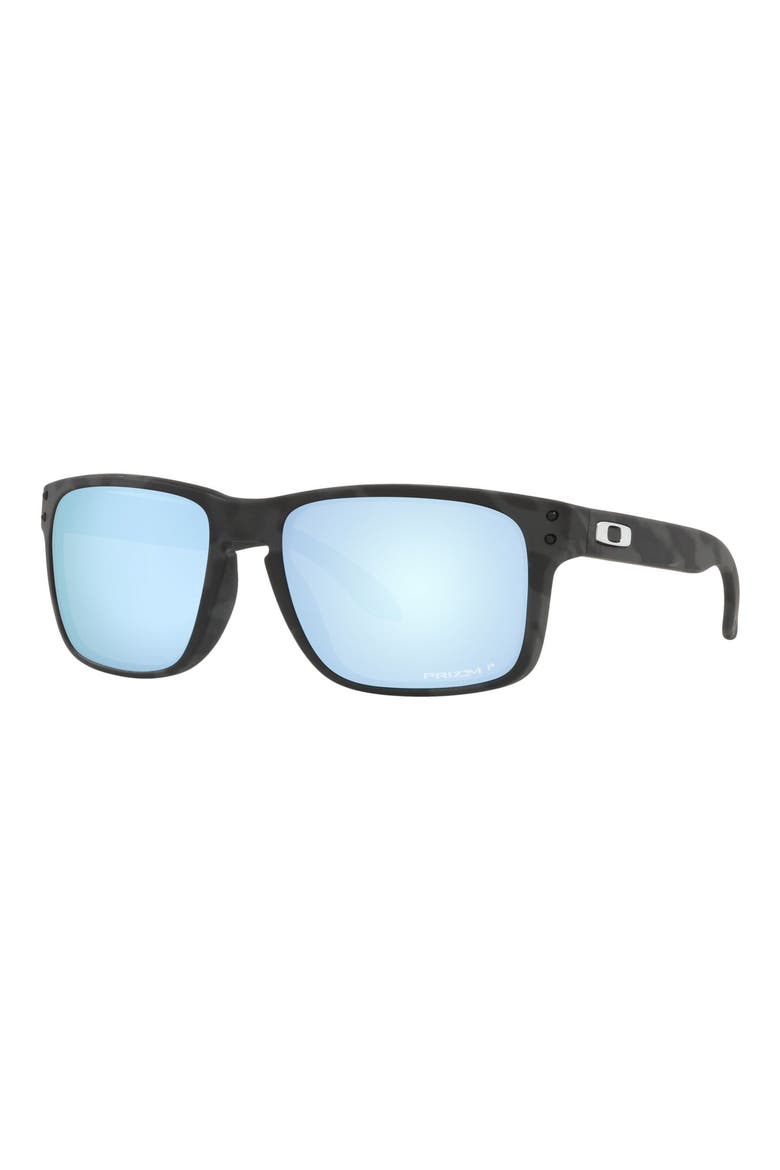 Holbrook™ 57mm Prizm™ Polarized Keyhole Sunglasses, Alternate, color, MATTE BLACK CAMO/ DEEP WATER