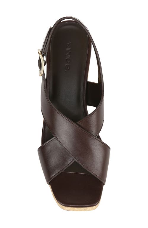 Vince Clementina Leather Crisscross Platform Sandals In Cacao Brown