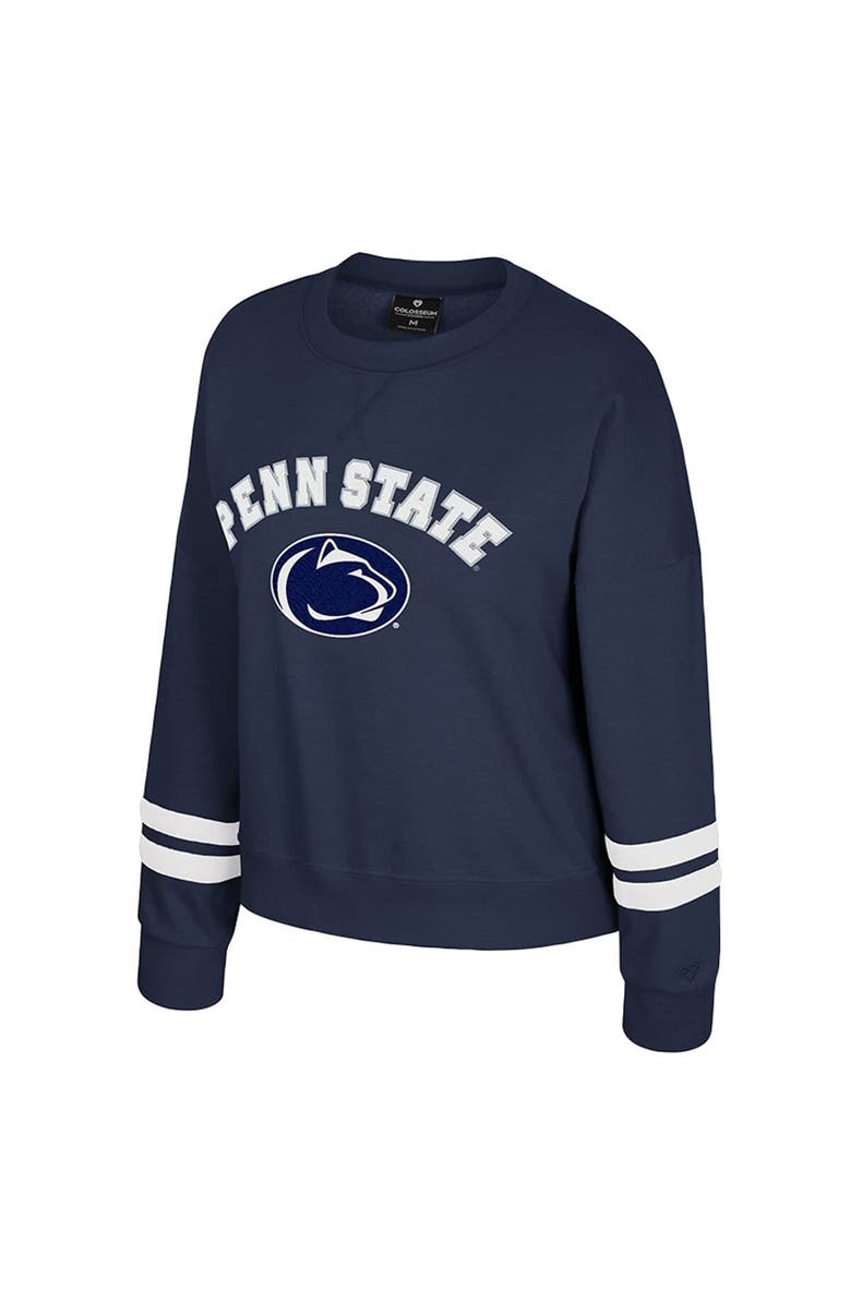 COLOSSEUM Women's Colosseum Navy Penn State Nittany Lions Splashy Crewneck Fleece Sweatshirt, Alternate, color, Navy
