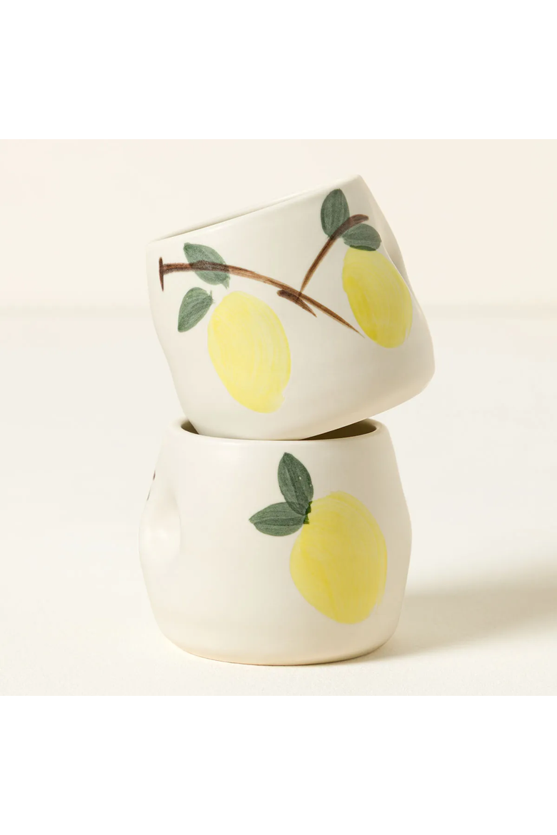 Hand-Painted Ceramic Limoncello Cups - Set of 2, Alternate, color, Multi