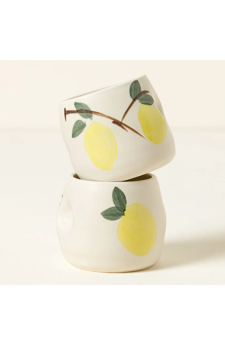Uncommon Goods Hand-Painted Ceramic Limoncello Cups - Set of 2, Alternate, color, Multi