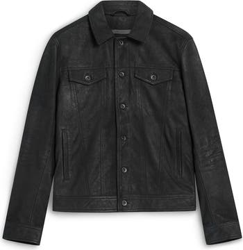 Andrew Sheepskin Leather Trucker Jacket