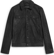 John Varvatos Andrew Sheepskin Leather Trucker Jacket