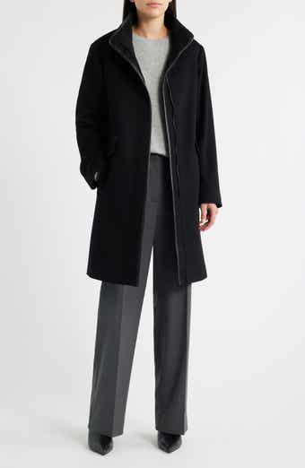 Jagger Wool Coat with Leather Trim