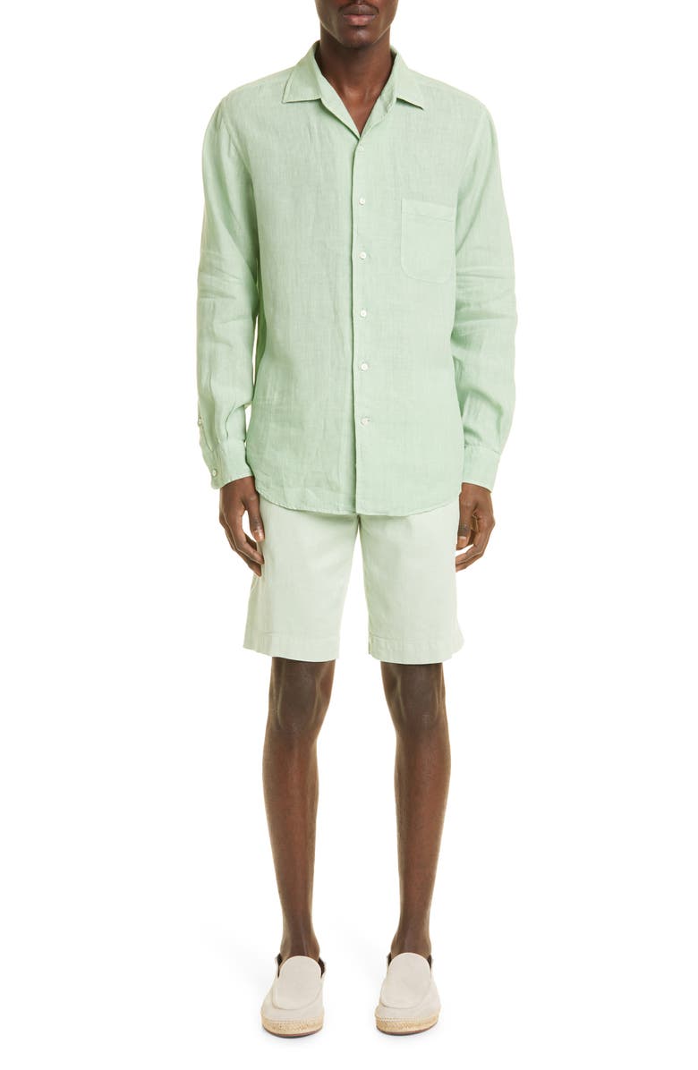 Loro Piana Andre Arizona Linen Button-Up Shirt, Main, color,
