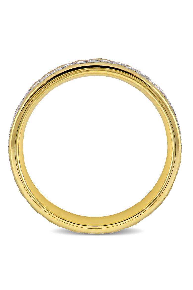 Cubic Zirconia Eternity Band 14k Two-Tone, Alternate, color, 14k Gold