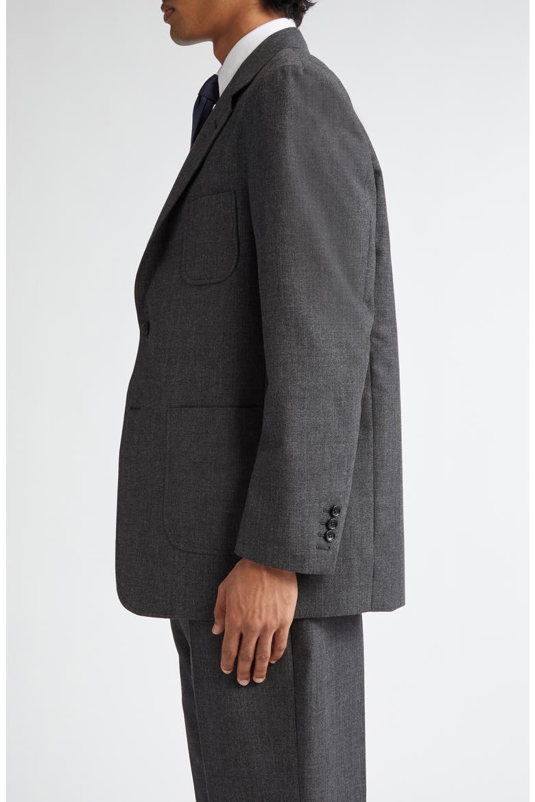 Unstructured Virgin Wool Hopsack Sport Coat, Alternate, color, DARK GREY