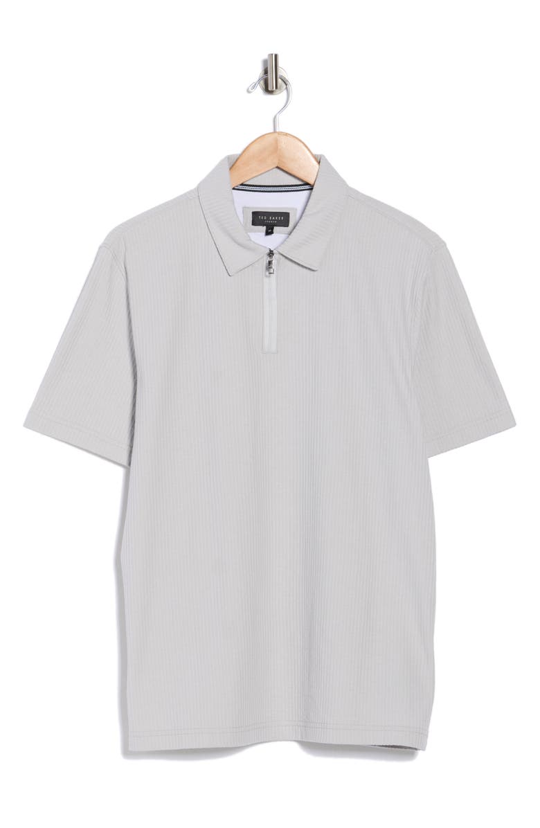 Ted Baker Quarter Zip Knit Polo, Alternate, color, Silver