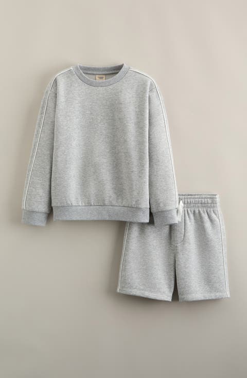Kids' Piped Sweatshirt & Shorts Set