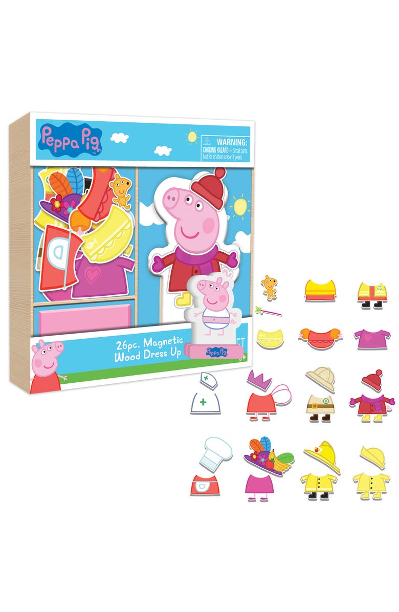 Peppa Pig Magnetic Dress Up 26Pc Wooden Playset, 23 Magnets,3+, Alternate, color,