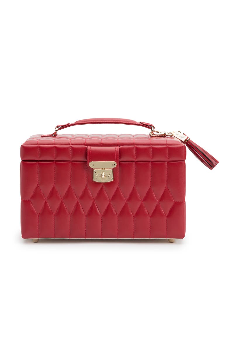 WOLF Caroline Medium Jewelry Case, Main, color, Red