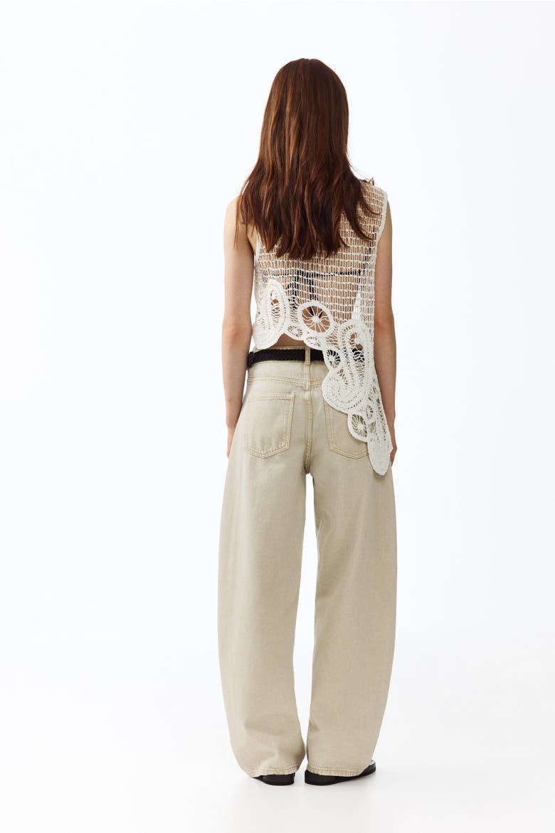 Baggy High Waist Jeans, Alternate, color, Light beige