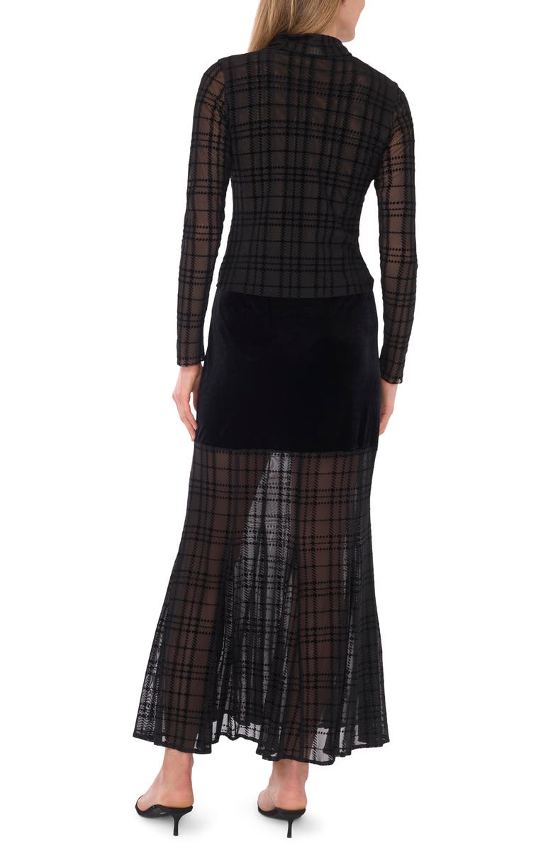 Parker Mesh Bottom Long Skirt, Alternate, color, Rich Black