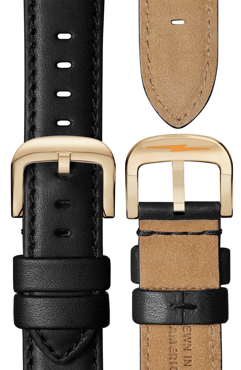 Shinola The Canfield Sport Chrongraph Leather Strap Watch, 45mm, Alternate, color, Blackmatte