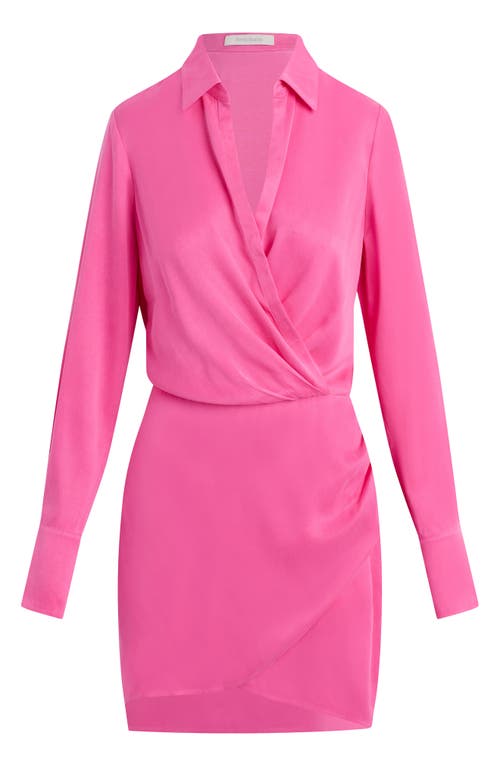Favorite Daughter The Dinner Party Long Sleeve Minidress In Flamingo