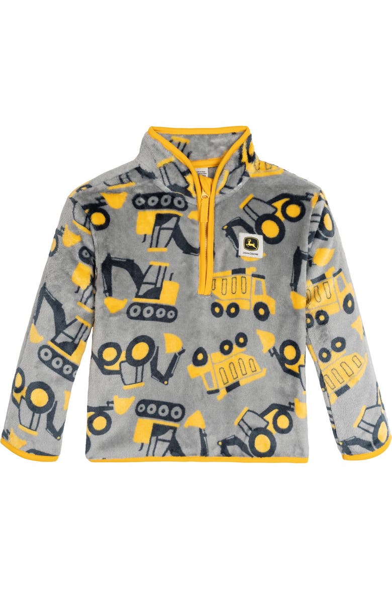 Fleece Quarter-Zip Sweatshirt, Main, color, Cool Gray Yellow