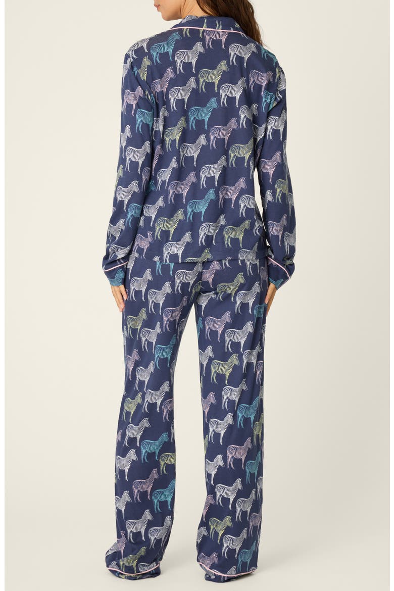 Whimsy Cotton Blend Pajamas, Alternate, color, DEEP SEA
