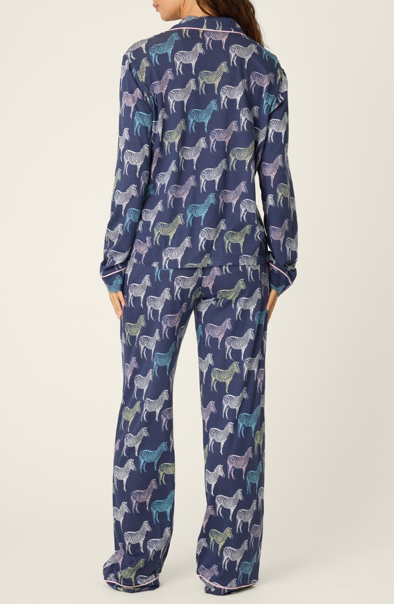 PJ Salvage Whimsy Cotton Blend Pajamas, Alternate, color, Deep Sea