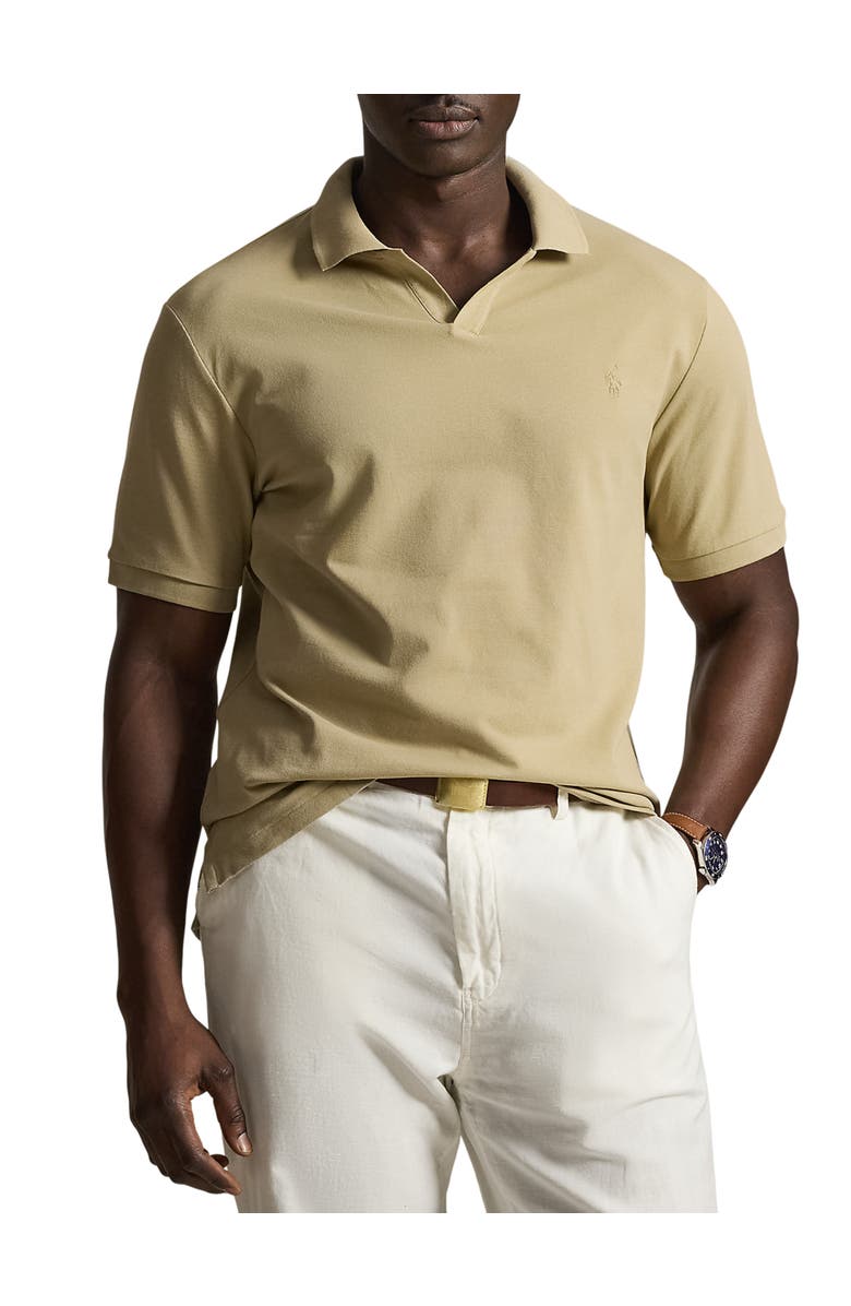 Polo Ralph Lauren Big & Tall Johnny Collar Mesh Polo Shirt, Main, color, Coastal Beige