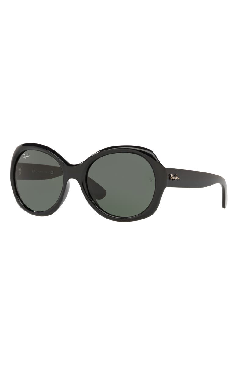 Ray-Ban 57mm Oversized Sunglasses, Alternate, color, Black
