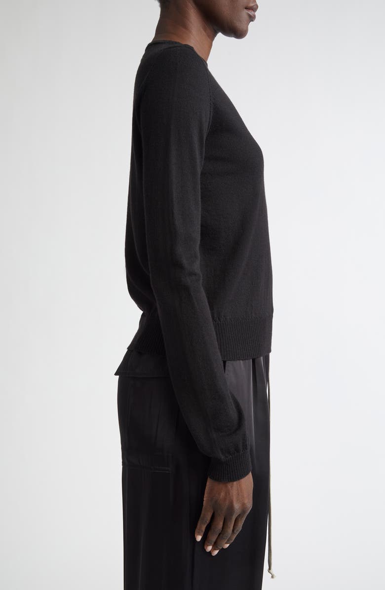 Rick Owens Biker Level Virgin Wool Sweater, Alternate, color, Black