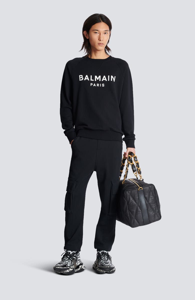 Balmain Logo Graphic Sweatshirt, Alternate, color, Eab Black/ White