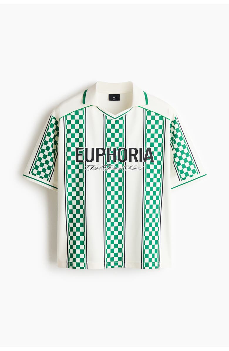 H&M Loose Fit Football Shirt, Main, color, White/Euphoria