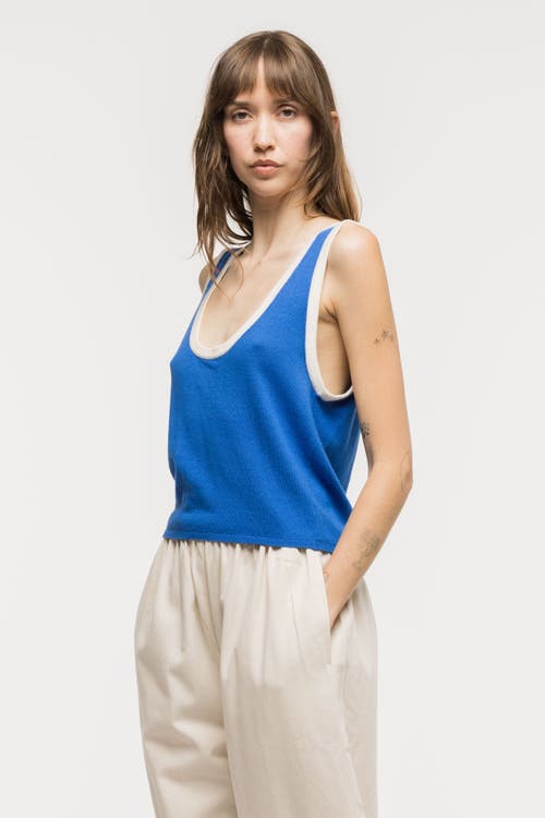 Toit Volant Kaya Knit Tank Top In Blue