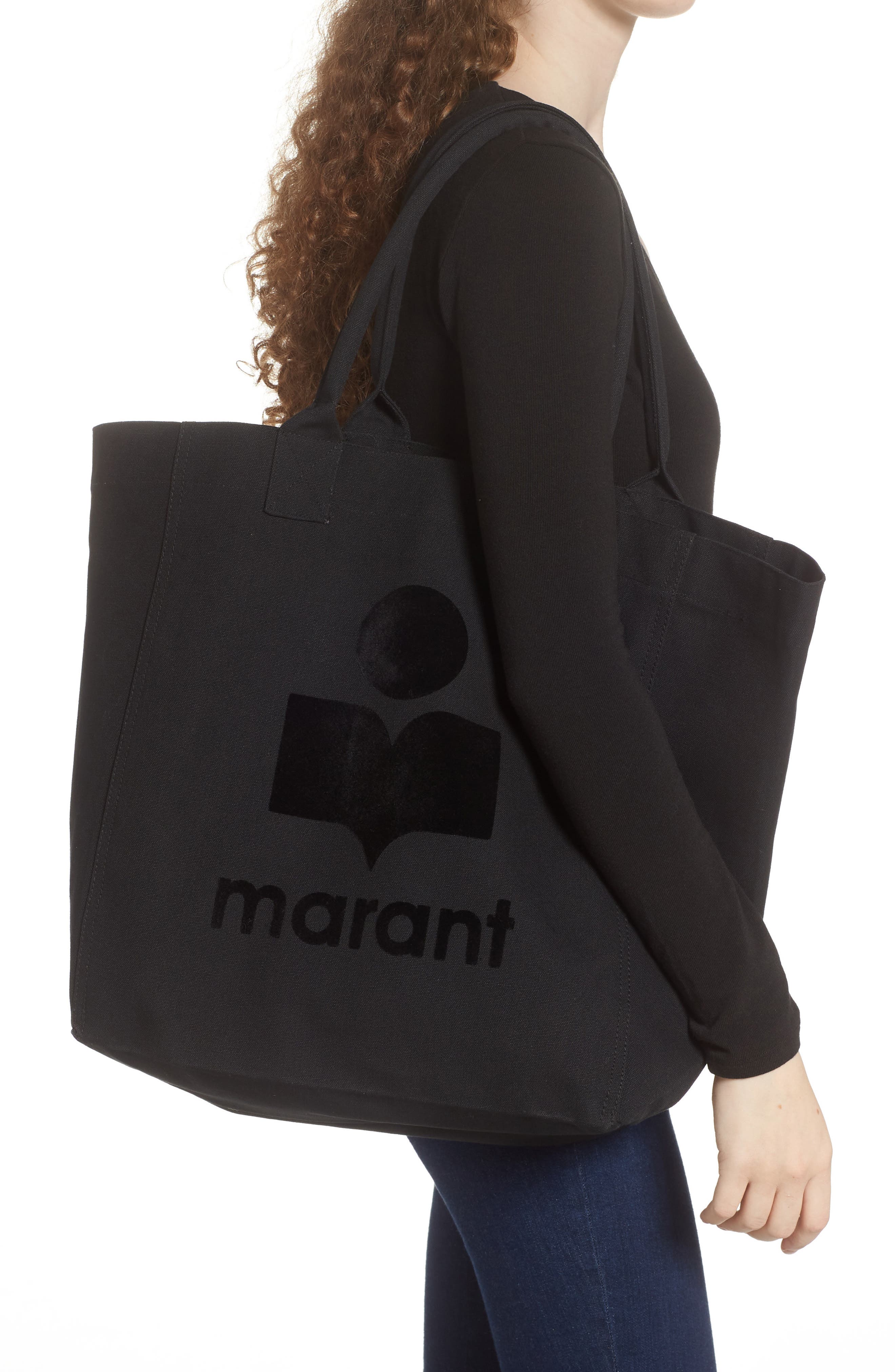 Isabel Marant Yenky Logo Canvas Tote, Alternate, color, 