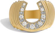 Awe Inspired Lucky Horseshoe Signet Ring