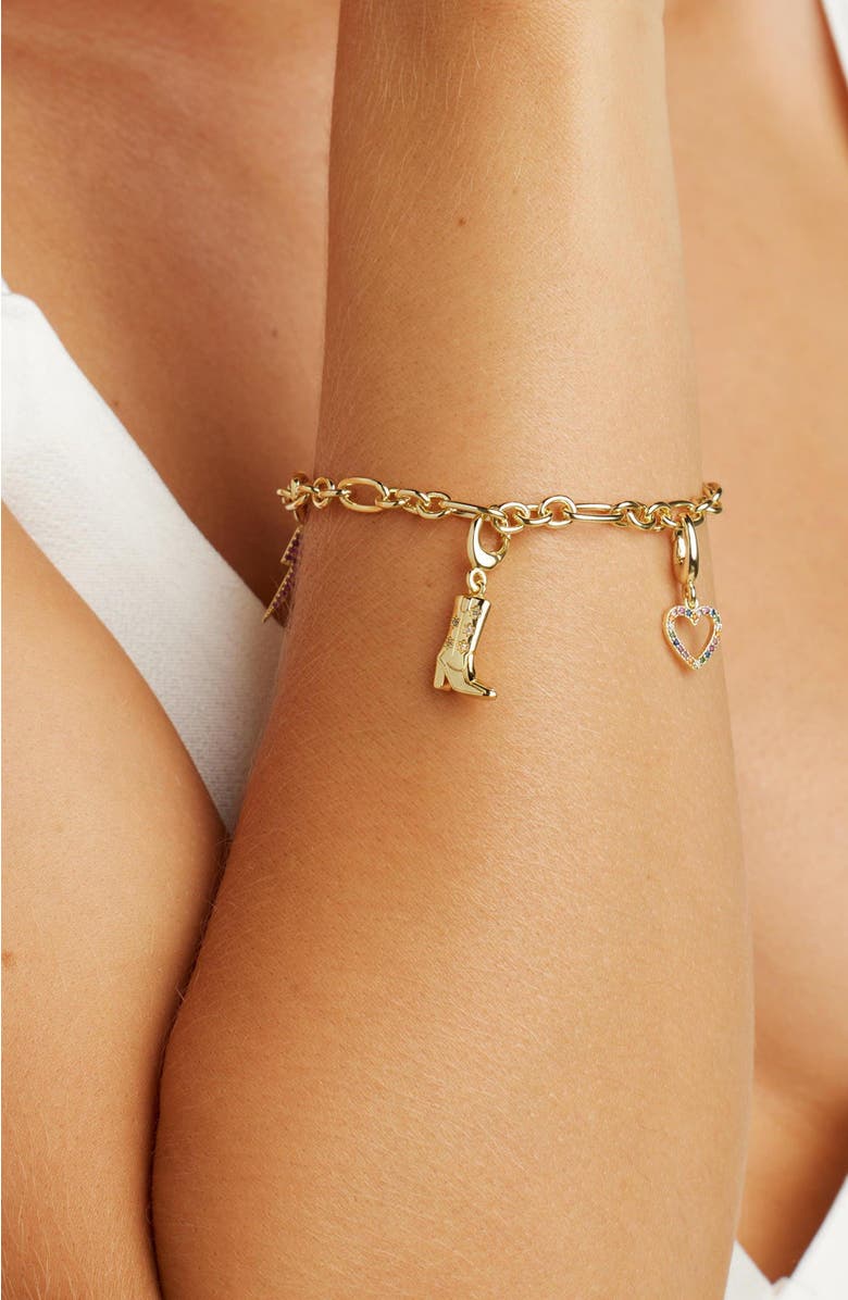 Untamed Petals Classic Link Charm Bracelet, Alternate, color, Gold