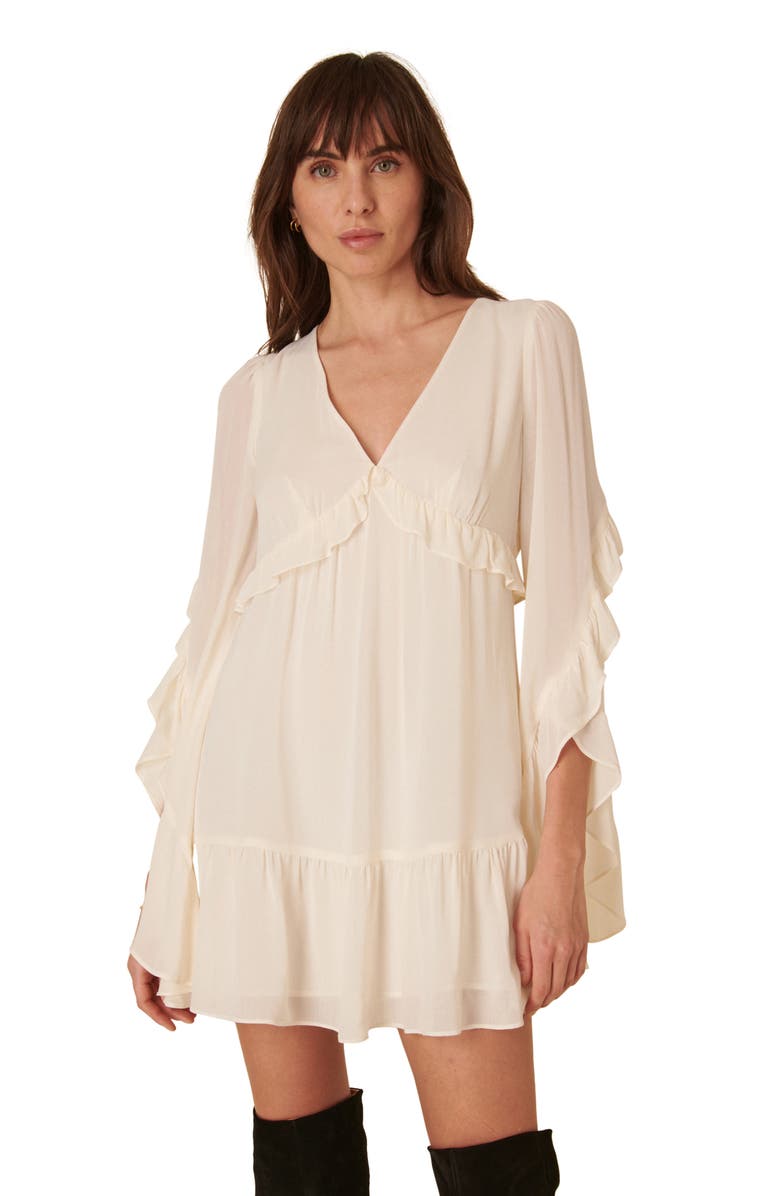 Nobody's Child Jojo Long Sleeve Minidress, Alternate, color, Cream