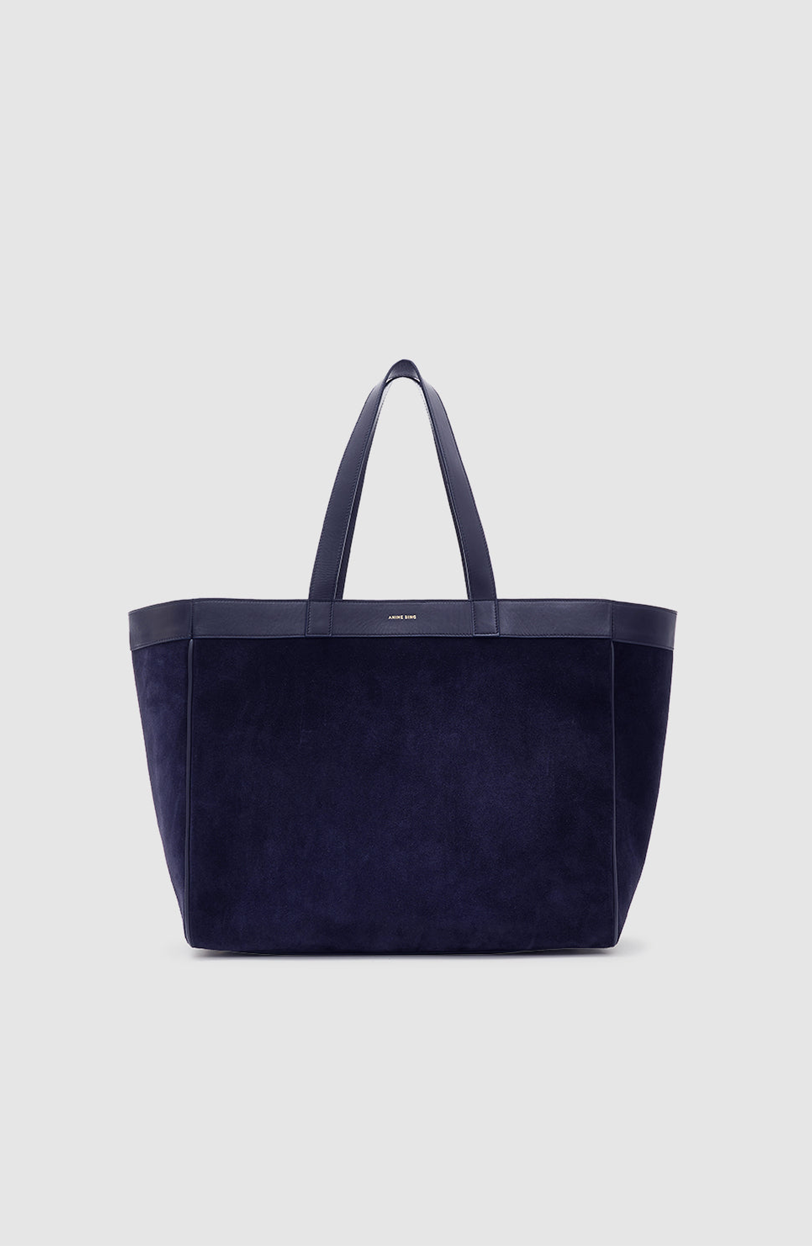 ANINE BING Rio Medium Tote, Main, color, Navy Suede