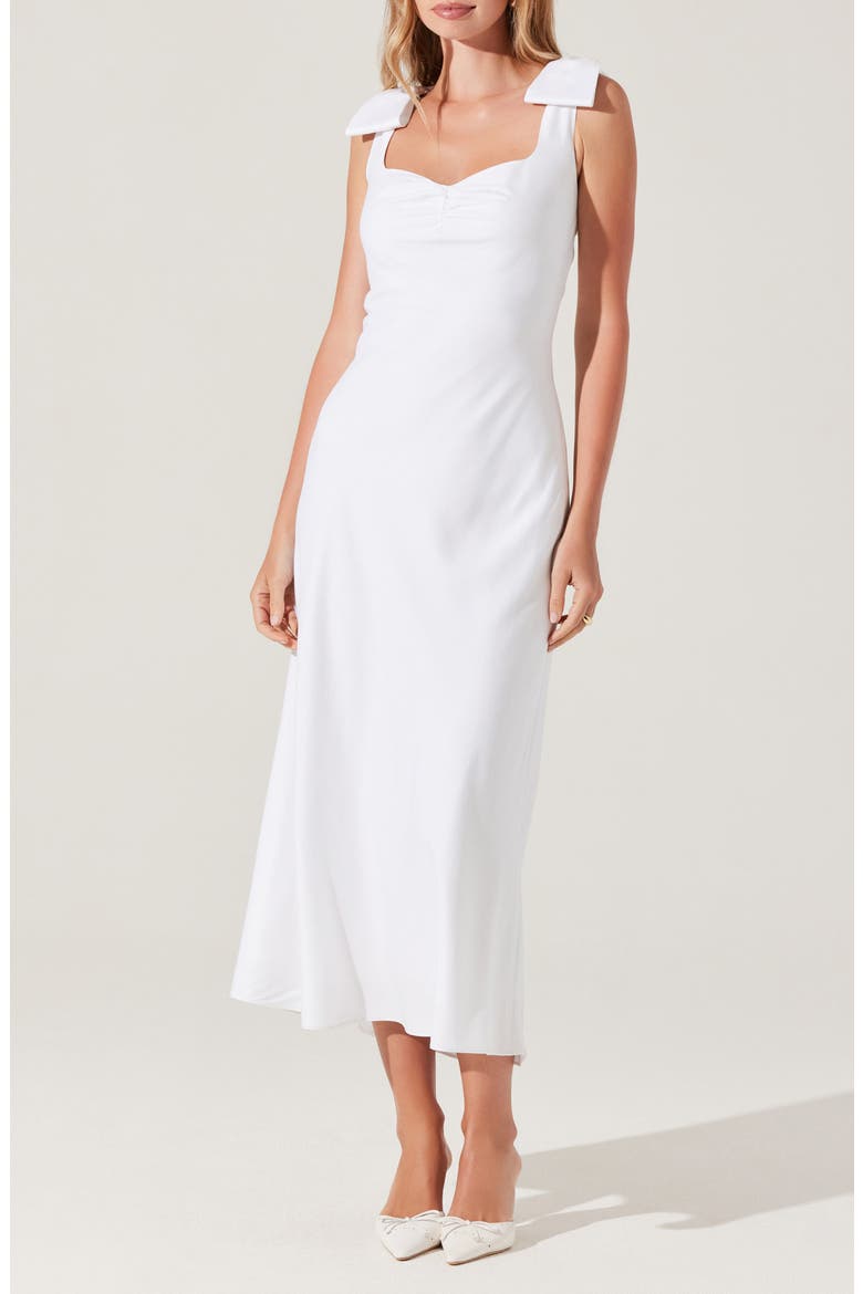 Kateleya Bow Strap Dress, Main, color, WHITE
