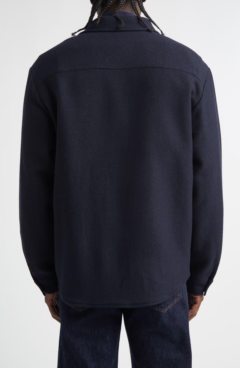 De Bonne Facture Yak Hair & Virgin Wool Overshirt, Alternate, color, Navy