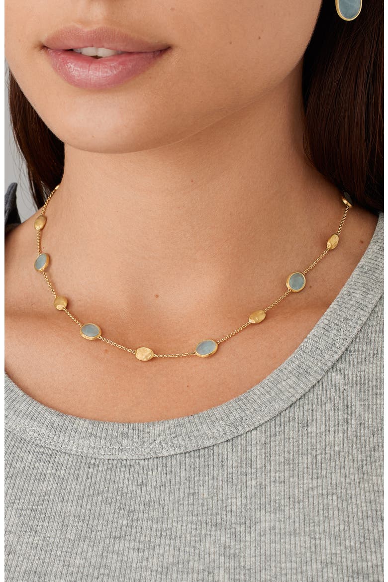 Siviglia Aquamarine Station Necklace, Alternate, color, GOLD