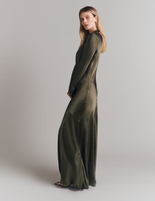 Ghost London Rayna Satin Open Back Maxi Dress In Black