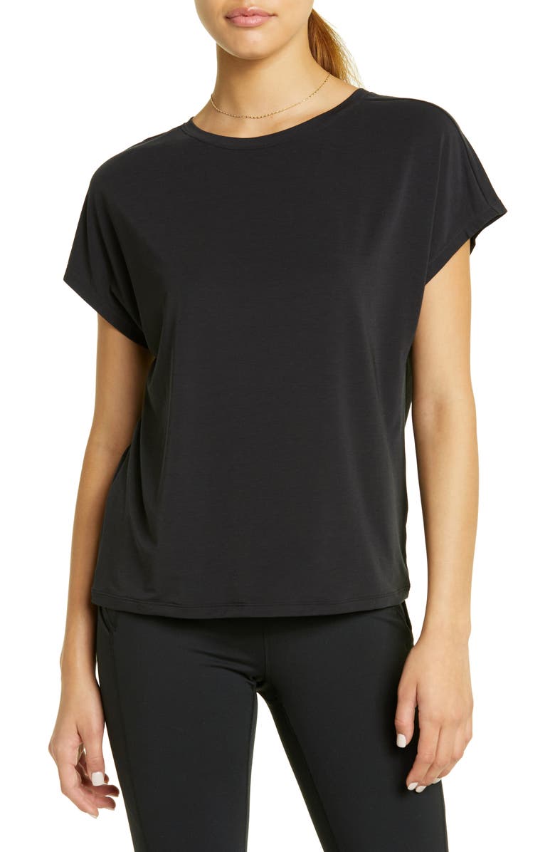 Zella Studio Twist Back T-Shirt, Main, color,